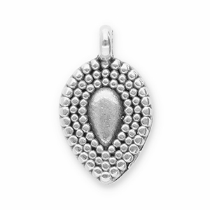 Metaal bedels DQ drop Antiek zilver (nikkelvrij)