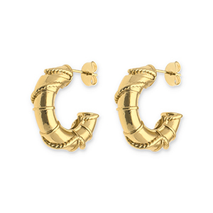 Oorbellen van Stainless steel Roestvrij staal (RVS) oorstekers Gold