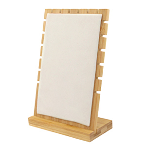 Sieraden display bamboe met velvet voor kettingen Natural-white
