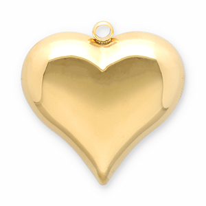 Bedels van Stainless steel Roestvrij staal (RVS) heart Gold