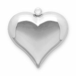 Bedels van Stainless steel Roestvrij staal (RVS) heart Silver