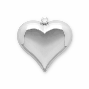 Bedels van Stainless steel Roestvrij staal (RVS) heart Silver