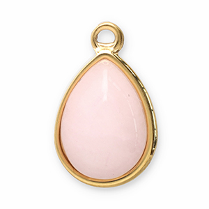 Bedels van Stainless steel Roestvrij staal (RVS) natuursteen drop Gold-pink