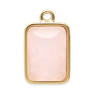 Bedels van Stainless steel Roestvrij staal (RVS) natuursteen rectangle Gold-pink