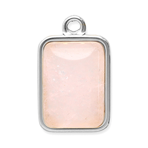 Bedels van Stainless steel Roestvrij staal (RVS) natuursteen rectangle Silver-pink
