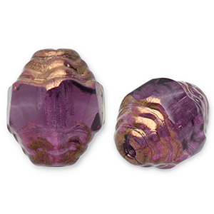 Tsjechische kralen FPB oval 7x6mm Amethyst-bronze
