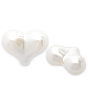 Zoetwaterparels imitatie heart White
