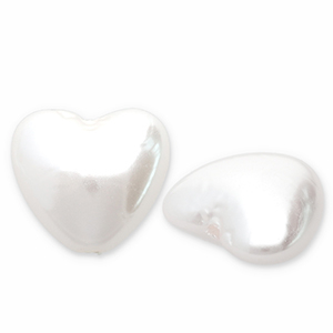 Zoetwaterparels imitatie heart White