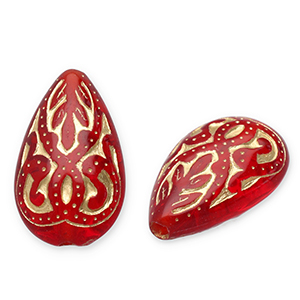 Kralen van acryl drop Red-gold