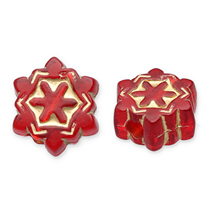 Kralen van acryl snowflake Red-gold
