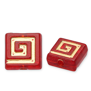Kralen van acryl square Red-gold