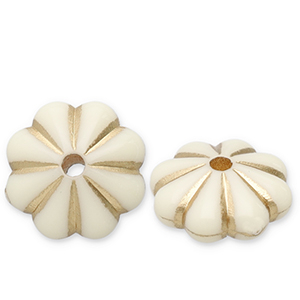 Kralen van acryl spacer flower Off white-gold