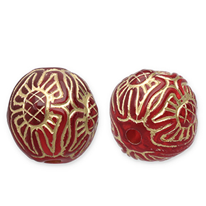 12 mm kralen van acryl round Red-gold