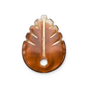 Hangers van acryl leaf Cognac brown-gold