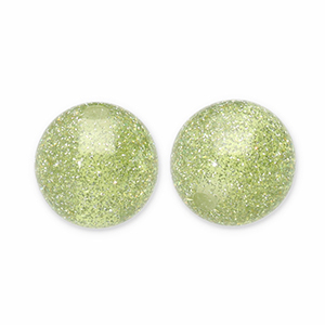 8 mm kralen van acryl met glitter Olive green-silver