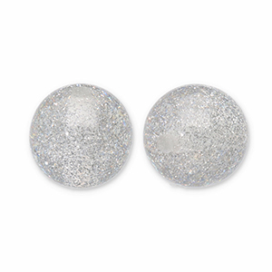 8 mm kralen van acryl met glitter Grey-silver