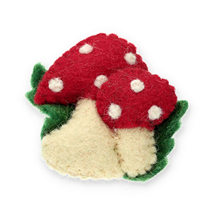 Broche vilt mushroom Red-white-green