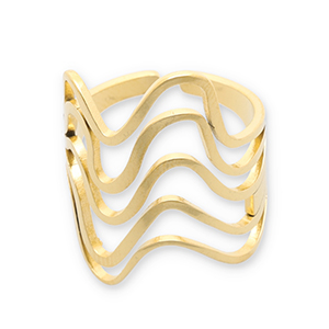 Ringen van Stainless steel Roestvrij staal (RVS) Gold