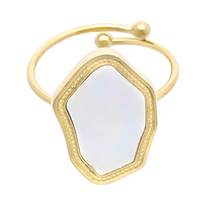 Ringen van Stainless steel Roestvrij staal (RVS) Gold-white