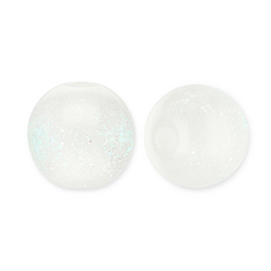 6 mm kralen van acryl met glitter White-turquoise