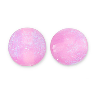 6 mm kralen van acryl met glitter Lilac pink-turquoise