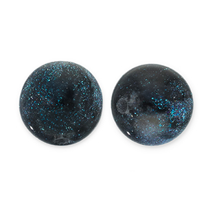 6 mm kralen van acryl met glitter Black-turquoise