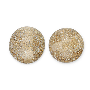 8 mm kralen van acryl met glitter Champagne-silver