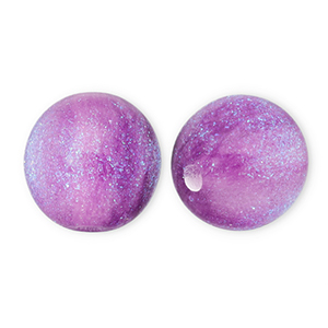 12 mm kralen van acryl met glitter Purple-turquoise