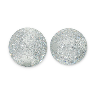 12 mm kralen van acryl met glitter Grey-Silver