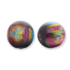 Kralen van resin met glitter 12mm Purple-blue-gold