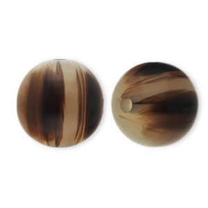 Kralen van resin 14mm Sand beige-brown