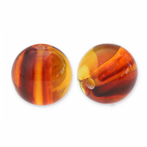 Kralen van resin 14mm Topaz brown