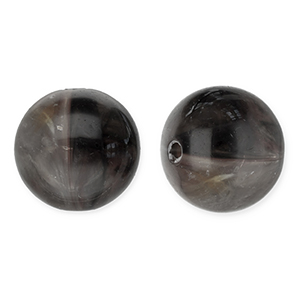 12 mm kralen van acryl round Dark grey-white