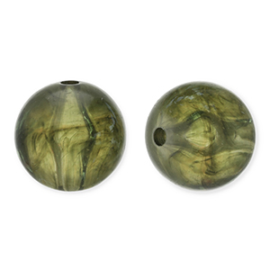 12 mm kralen van acryl round Olive green