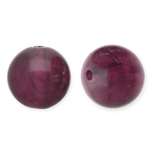 12 mm kralen van acryl round Aubergine 