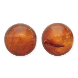 12 mm kralen van acryl round Orange brown