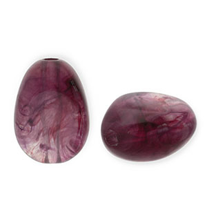 Kralen van acryl egg-shaped Aubergine 