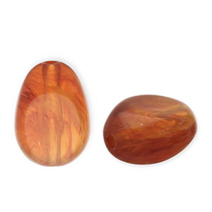 Kralen van acryl egg-shaped Orange brown