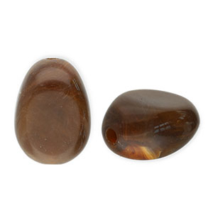 Kralen van acryl egg-shaped Dark brown-white
