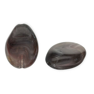 Kralen van acryl drop Dark grey-white