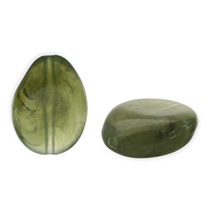 Kralen van acryl drop Olive green