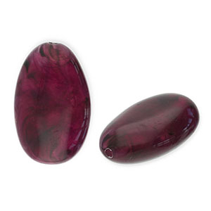 Kralen van acryl oblong oval Aubergine 