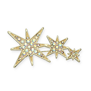 Broches stars Gold-transparent AB coating