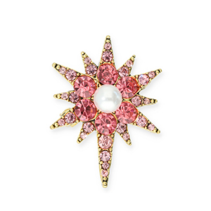 Broches star Gold-pink-white