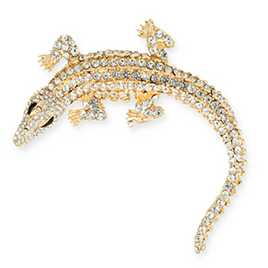 Statement broches alligator Gold-transparent-black