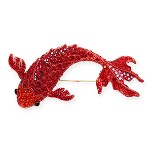 Statement broches koi carp Red-red AB coating-black