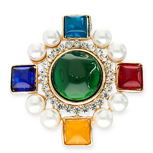 Statement broches rhombus Gold-multicolour