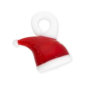 Glas bedels santa hat Red-white
