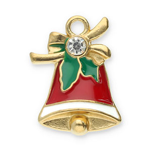 Bedels van Stainless steel Roestvrij staal (RVS) christmas bell Gold-red-green-white