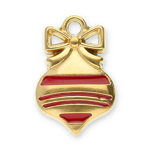 Bedels van Stainless steel Roestvrij staal (RVS) christmas bauble Gold-red